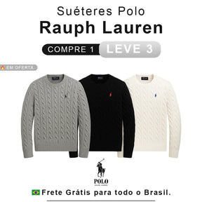 🔥SÓ HOJE: SUÉTER PREMIUM RL — PAGUE 1, LEVE 3 (3 CORES CLÁSSICAS)
