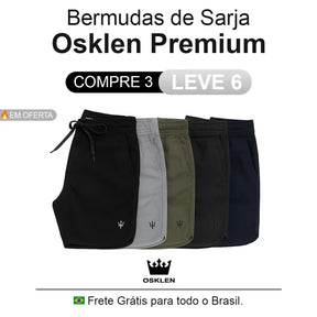 🔥 Leve o DOBRO! Kit 6 Bermudas de Sarja — Pague 3, Leve 6 (Só Hoje!)